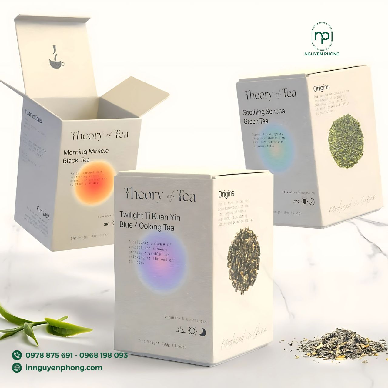 Thiết kế hộp giấy nắp gài đựng trà thảo mộc 
